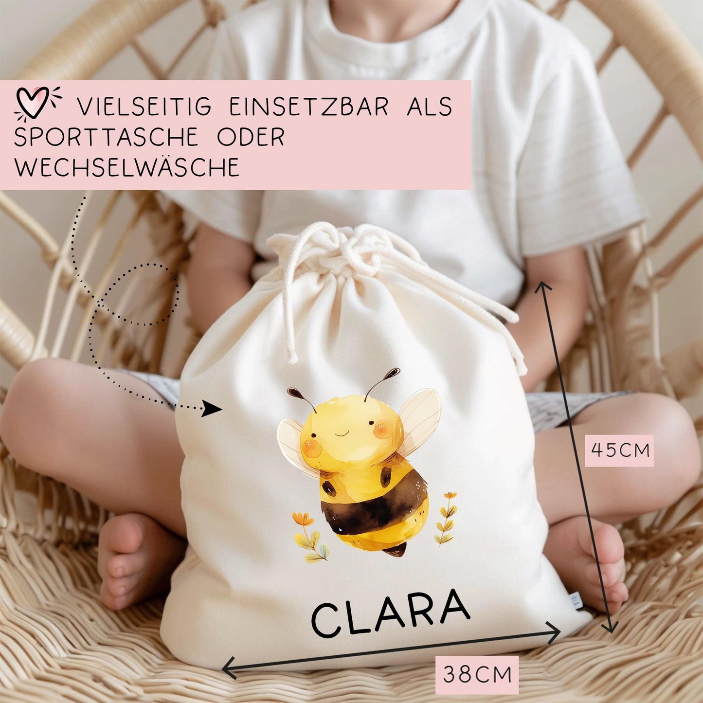 Turnbeutel Krake mit Namen - Personalisiert - Wechselwäsche - Wunschnamen - Kindergarten - Schule - Name - Wechselkleidung - Weihnachten kleinebuchstaben