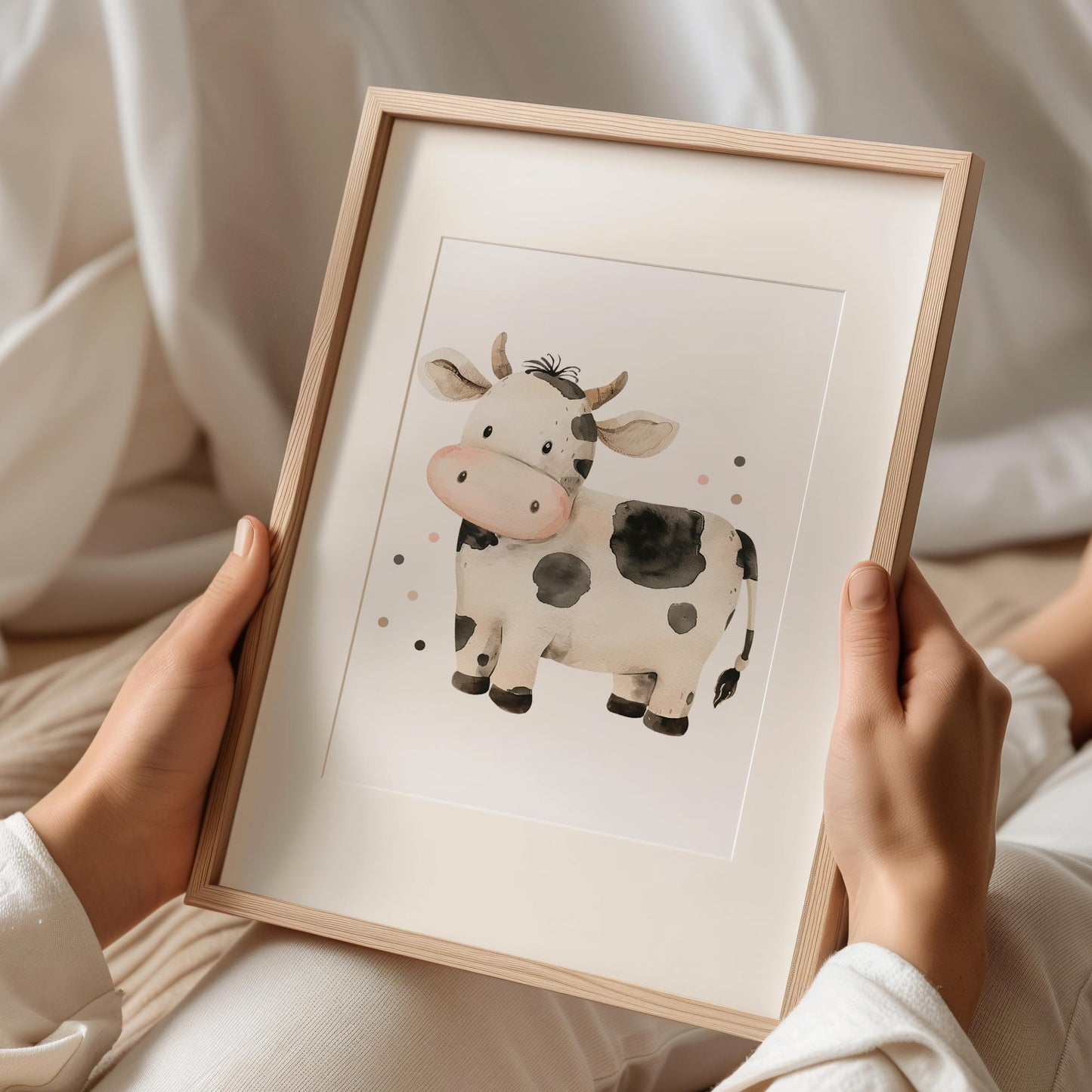 Kuh DIN A4 Poster mit Namen - Personalisiert mit od. ohne Namen für Kinderzimmer -Namensposter - Geschenkidee. Geschenk - Wanddeko Tiere kleinebuchstaben