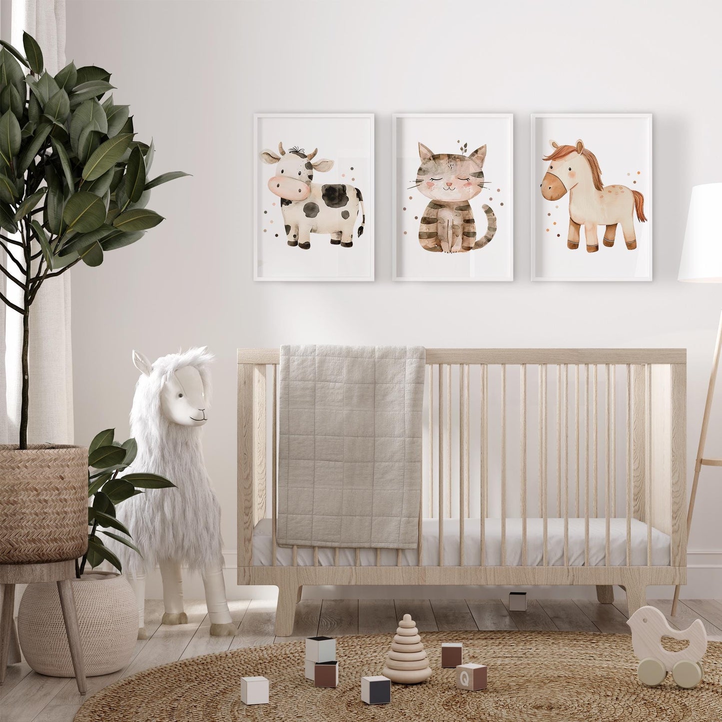 Kuh DIN A4 Poster mit Namen - Personalisiert mit od. ohne Namen für Kinderzimmer -Namensposter - Geschenkidee. Geschenk - Wanddeko Tiere kleinebuchstaben