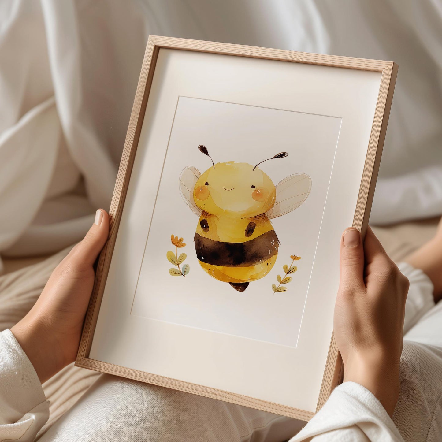Biene DIN A4 Poster mit Namen - Personalisiert mit od. ohne Namen für Kinderzimmer -Namensposter - Geschenkidee. Geschenk - Wanddeko Mädchen kleinebuchstaben