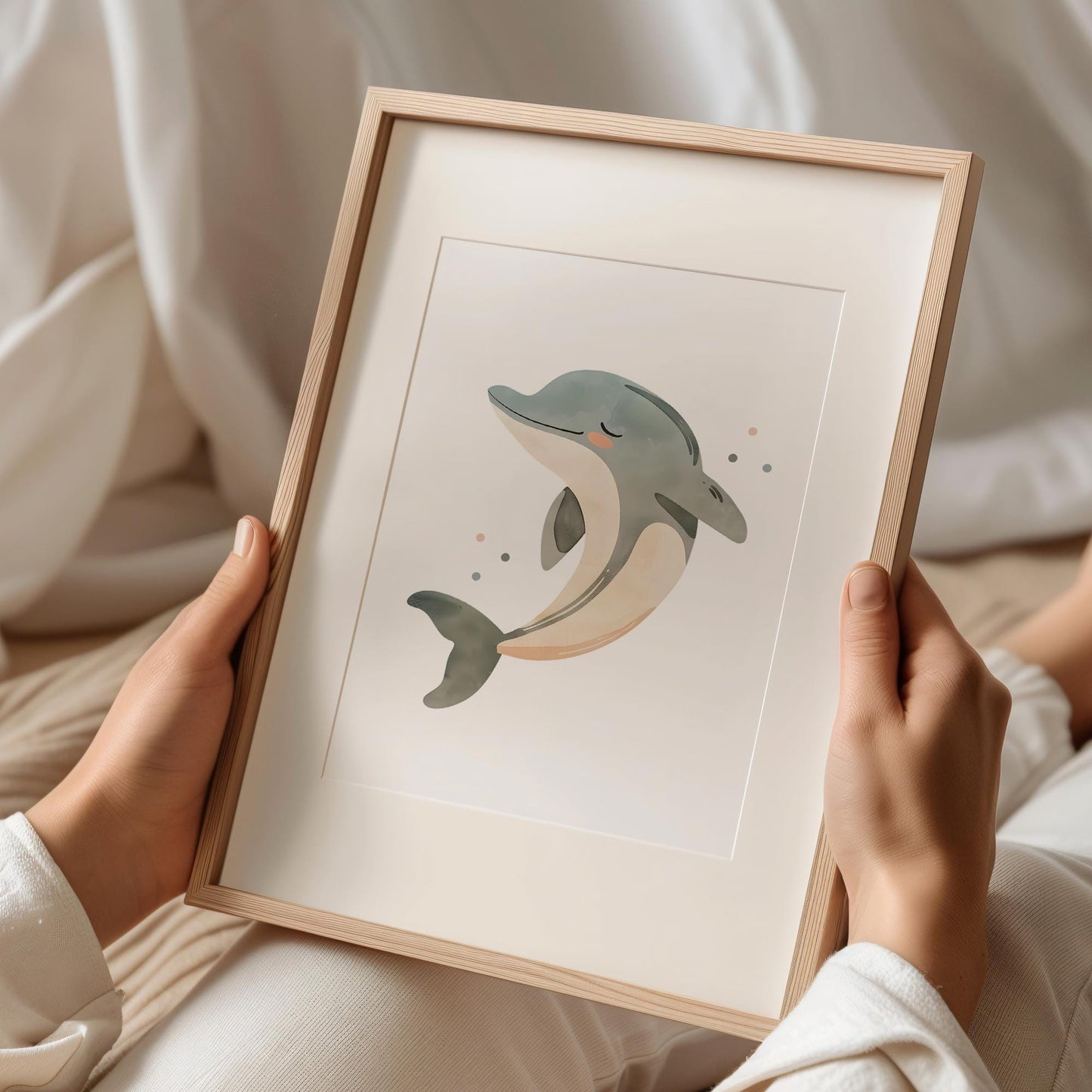 Delfin DIN A4 Poster mit Namen - Personalisiert mit od. ohne Namen für Kinderzimmer -Namensposter - Geschenkidee. Geschenk - Wanddeko Tiere kleinebuchstaben