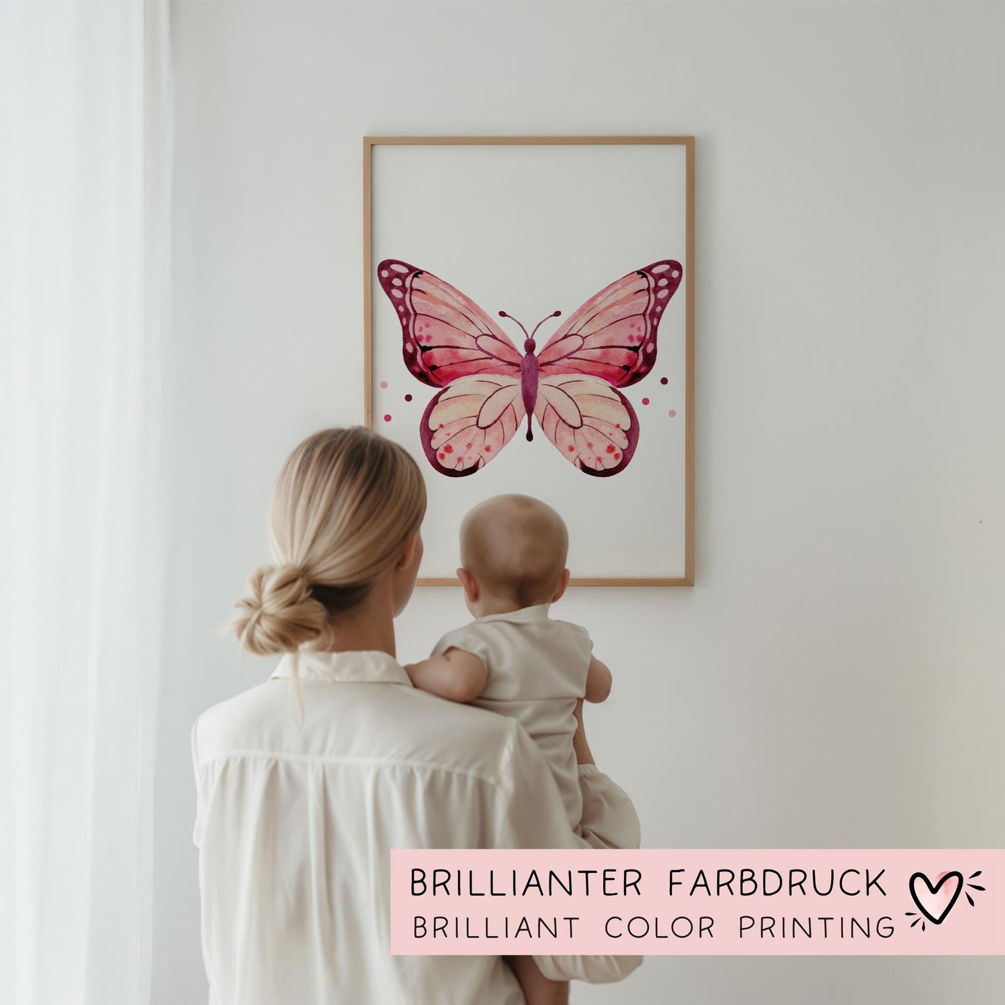 Schmetterling DIN A4 Poster mit Namen - Personalisiert mit od. ohne Namen für Kinderzimmer -Namensposter - Geschenkidee - Wanddeko Tiere kleinebuchstaben
