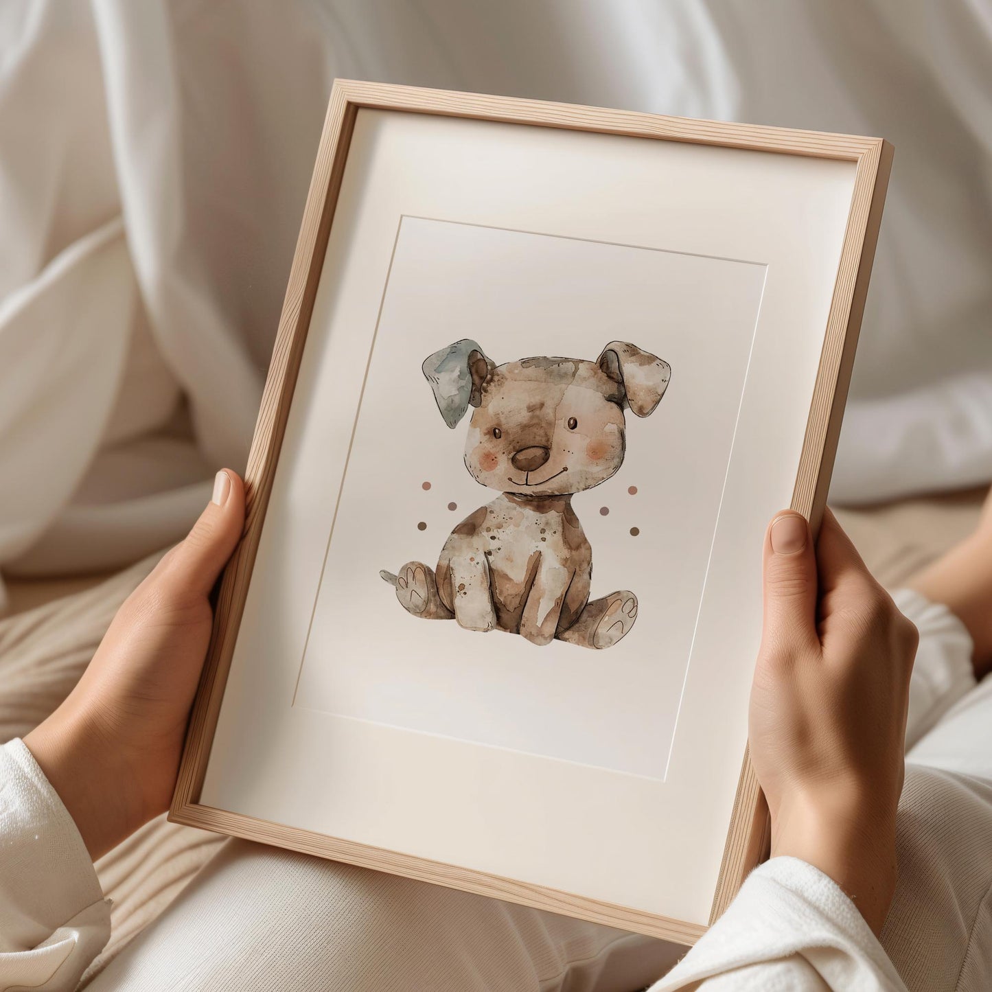 Hund DIN A4 Poster mit Namen - Personalisiert mit od. ohne Namen für Kinderzimmer - Namensposter - Geschenkidee - Geschenk - Wanddeko -Tiere kleinebuchstaben