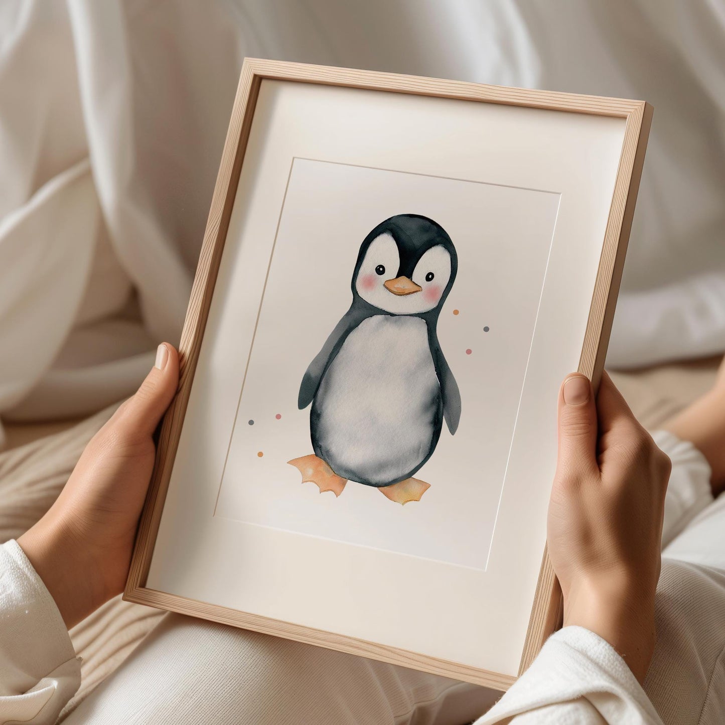 Pinguin DIN A4 Poster mit Namen - Personalisiert mit od. ohne Namen für Kinderzimmer - Namensposter - Geschenkidee - Geschenk - Wanddeko kleinebuchstaben