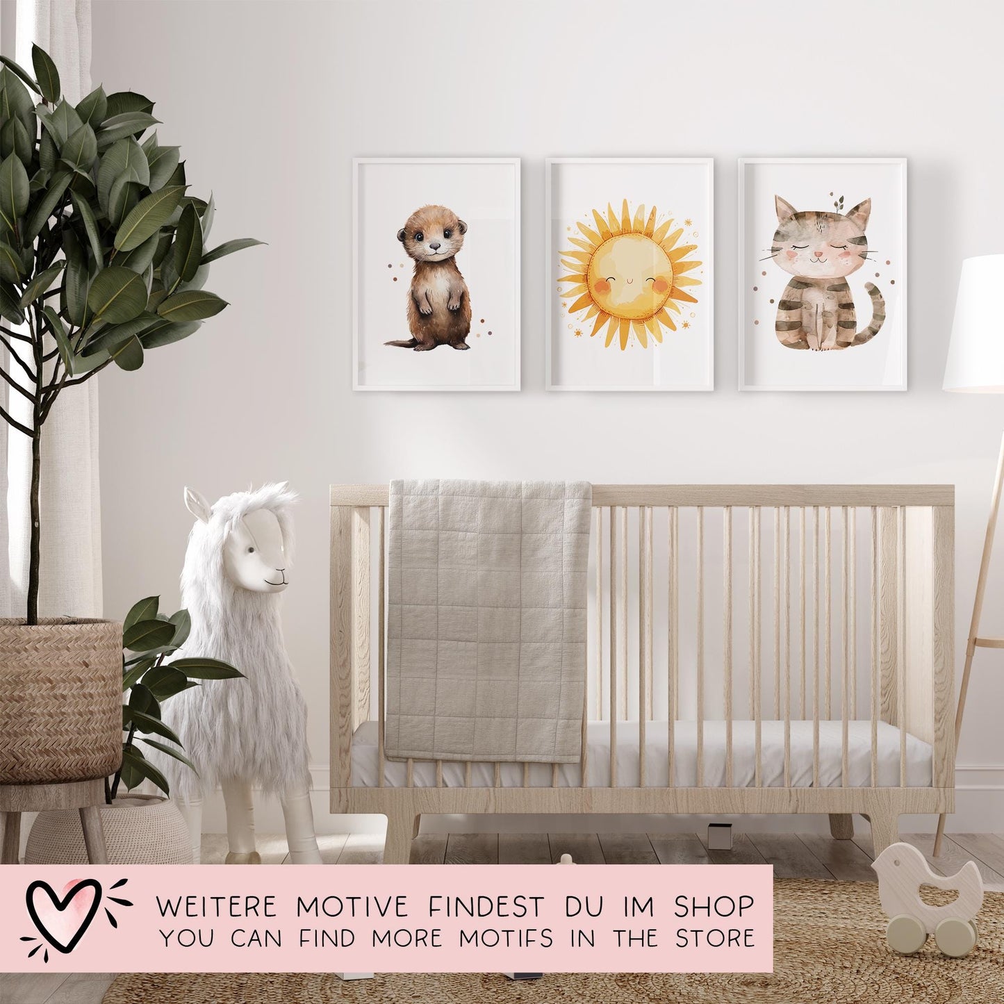 Poster Otter A2 A3 A4 Wunschname Kinderposter Poster Kinderzimmer Poster Baby Geschenk Mädchen Geschenk Junge Poster Kinder Tierposter kleinebuchstaben