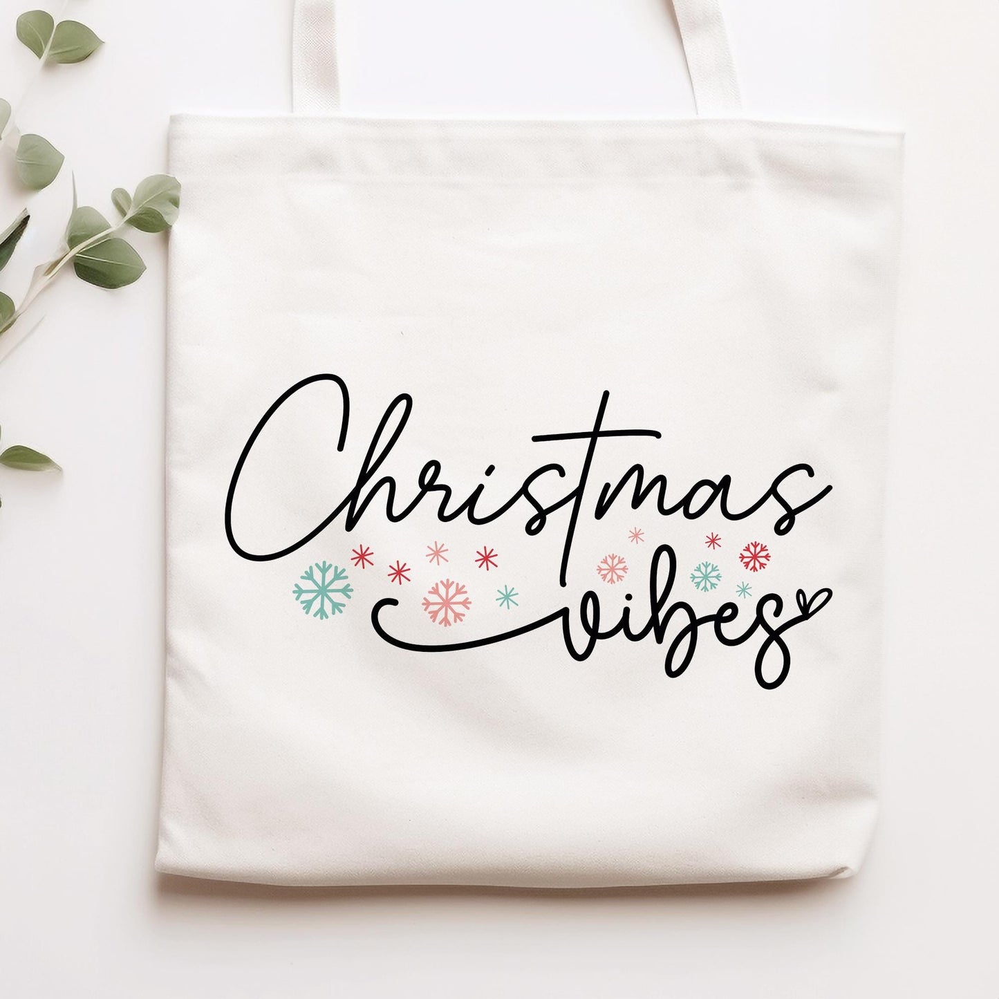 Stofftasche Jutebeutel Christmas Vibes - Weihnachten - Geschenktasche - Geschenk - Beutel - Geschenktüte - Nikolaus - Einkaufstasche kleinebuchstaben