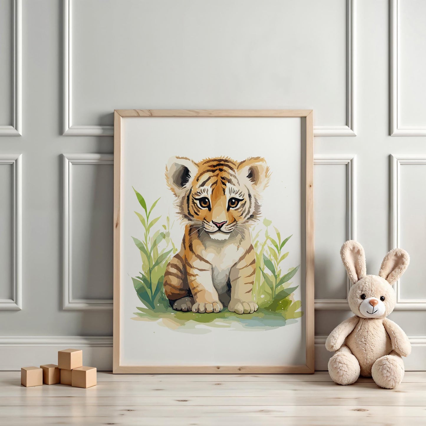 Wandbild 3er Wandposter Baby Zebra Elefant Tiger - Safari - Kinderzimmer - Tierposter - Kinderbild - Wanddeko - Sofort Download - Bilder kleinebuchstaben