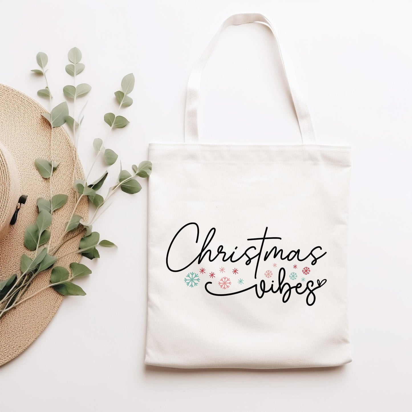 Stofftasche Jutebeutel Christmas Vibes - Weihnachten - Geschenktasche - Geschenk - Beutel - Geschenktüte - Nikolaus - Einkaufstasche kleinebuchstaben