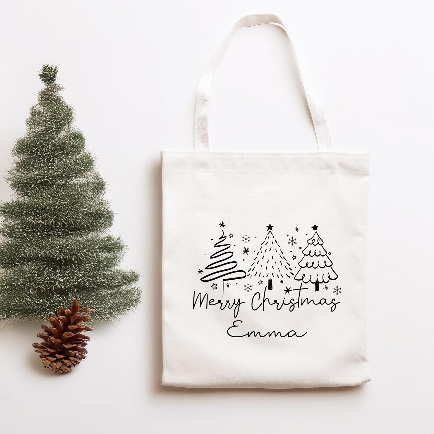 Personalisierte Stofftasche Weihnachten - Merry Christmas - Geschenktasche - Geschenk - Beutel - Wunschname - Einkaufstasche - Nikolaus kleinebuchstaben