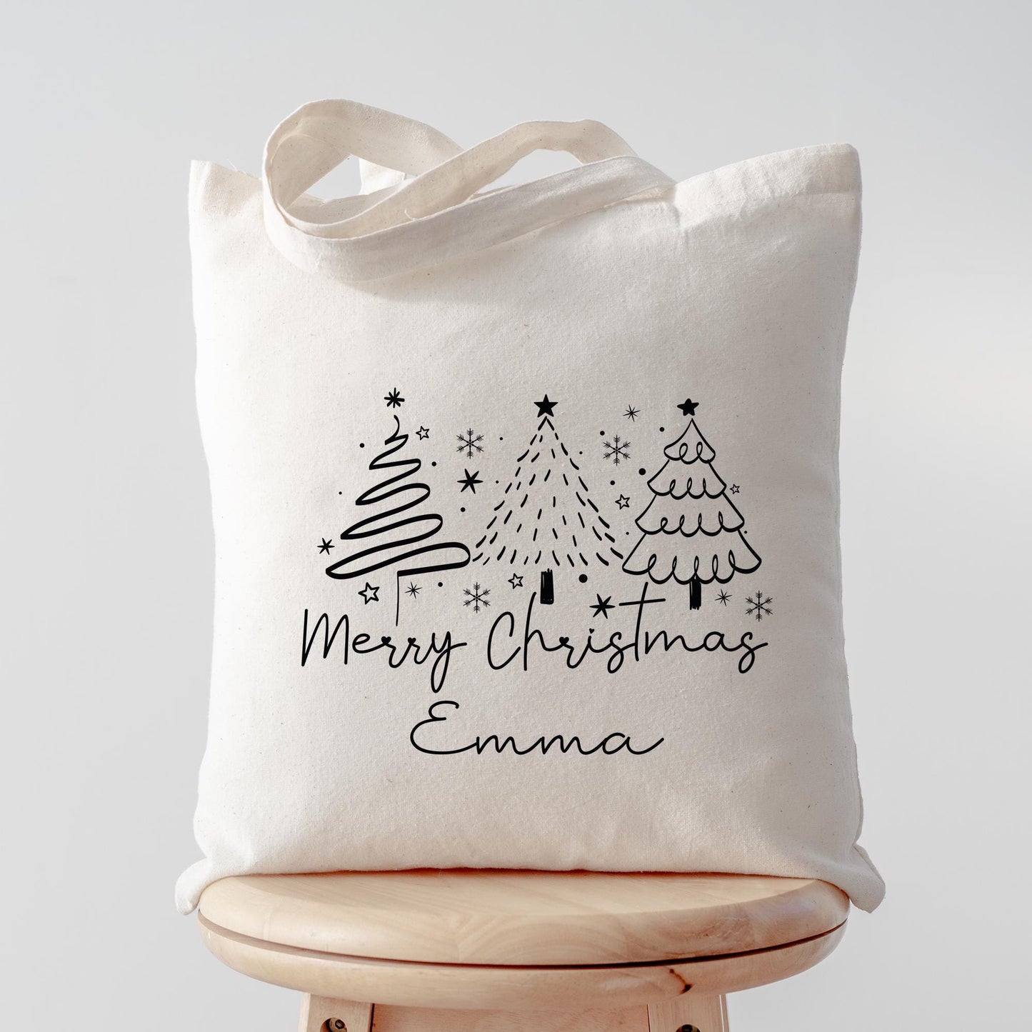 Personalisierte Stofftasche Weihnachten - Merry Christmas - Geschenktasche - Geschenk - Beutel - Wunschname - Einkaufstasche - Nikolaus kleinebuchstaben