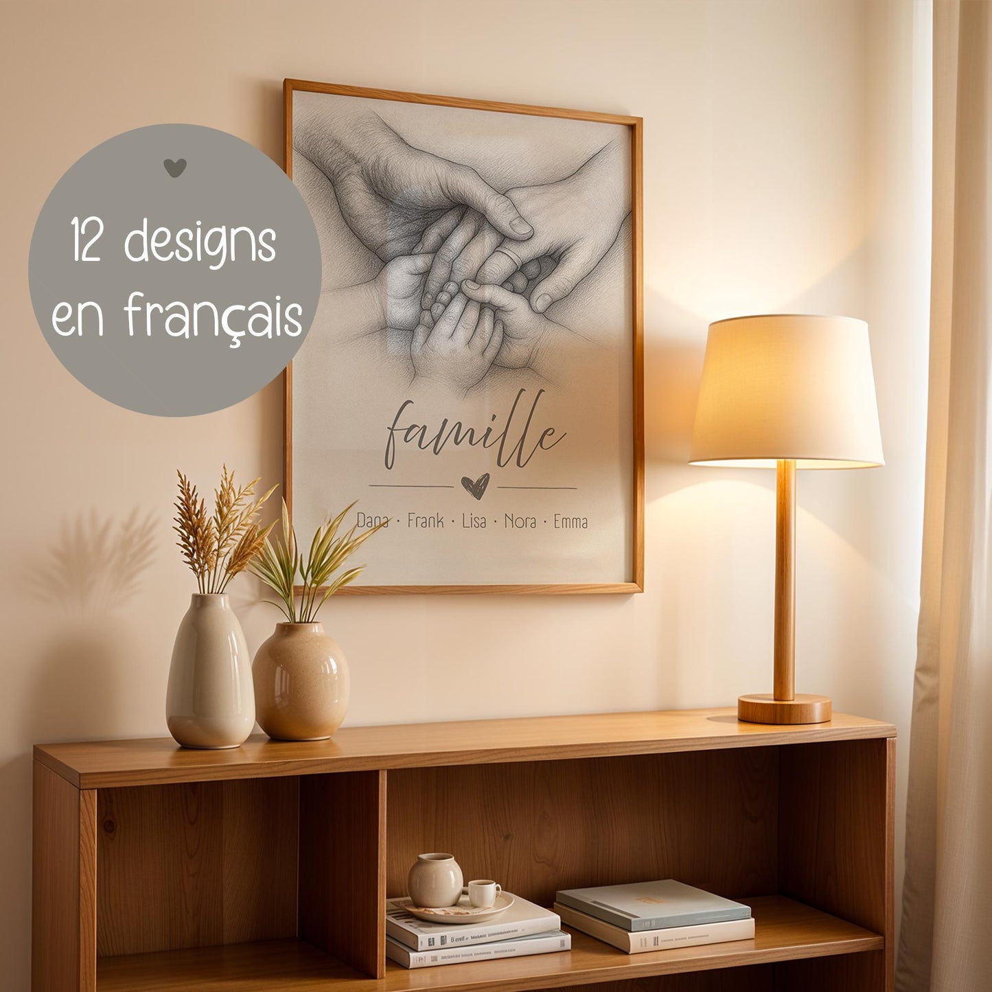 Personalisiertes Familienposter mit Händen – digitales Geschenk für Mama, Papa & Kinder | A4 A3 US Letter | 12 Designs | Canva-Vorlage kleinebuchstaben