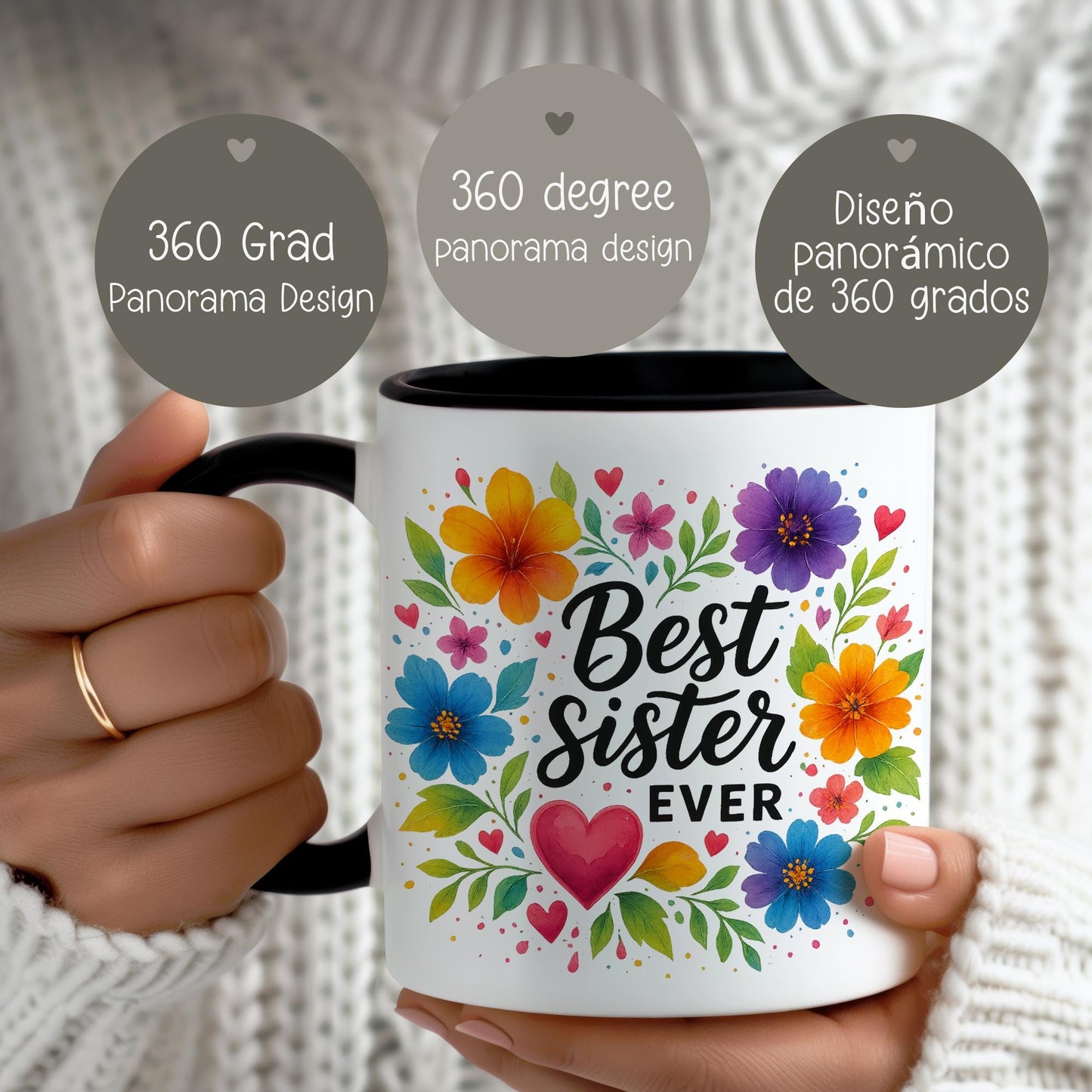 Tassenvorlage 10 oz - 11 oz - 12 oz - 15 oz - Best Sister Ever - Tassenvorlage - Sublimation - PNG - Geschenk - Tasse - Name - Canva kleinebuchstaben