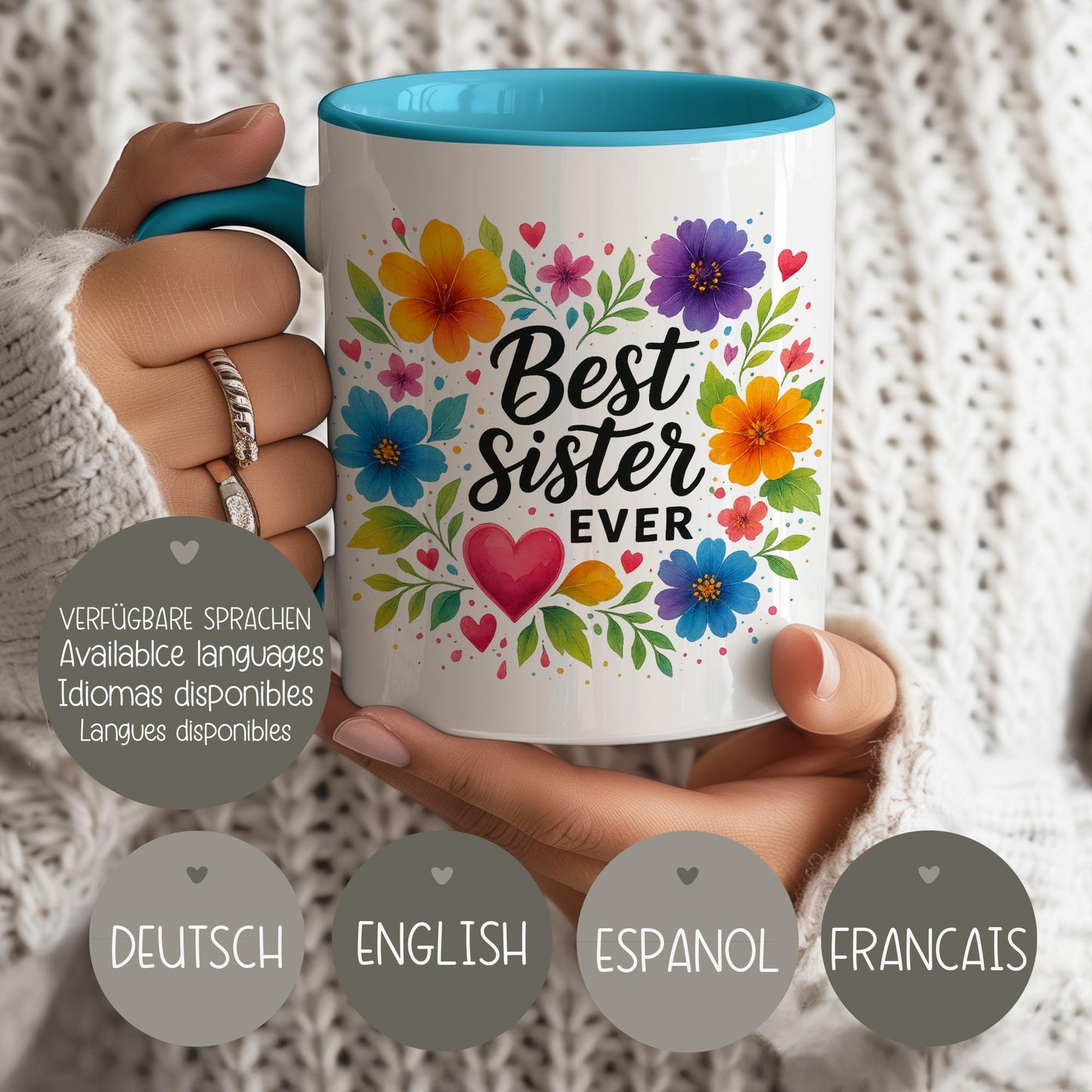 Tassenvorlage 10 oz - 11 oz - 12 oz - 15 oz - Best Sister Ever - Tassenvorlage - Sublimation - PNG - Geschenk - Tasse - Name - Canva kleinebuchstaben