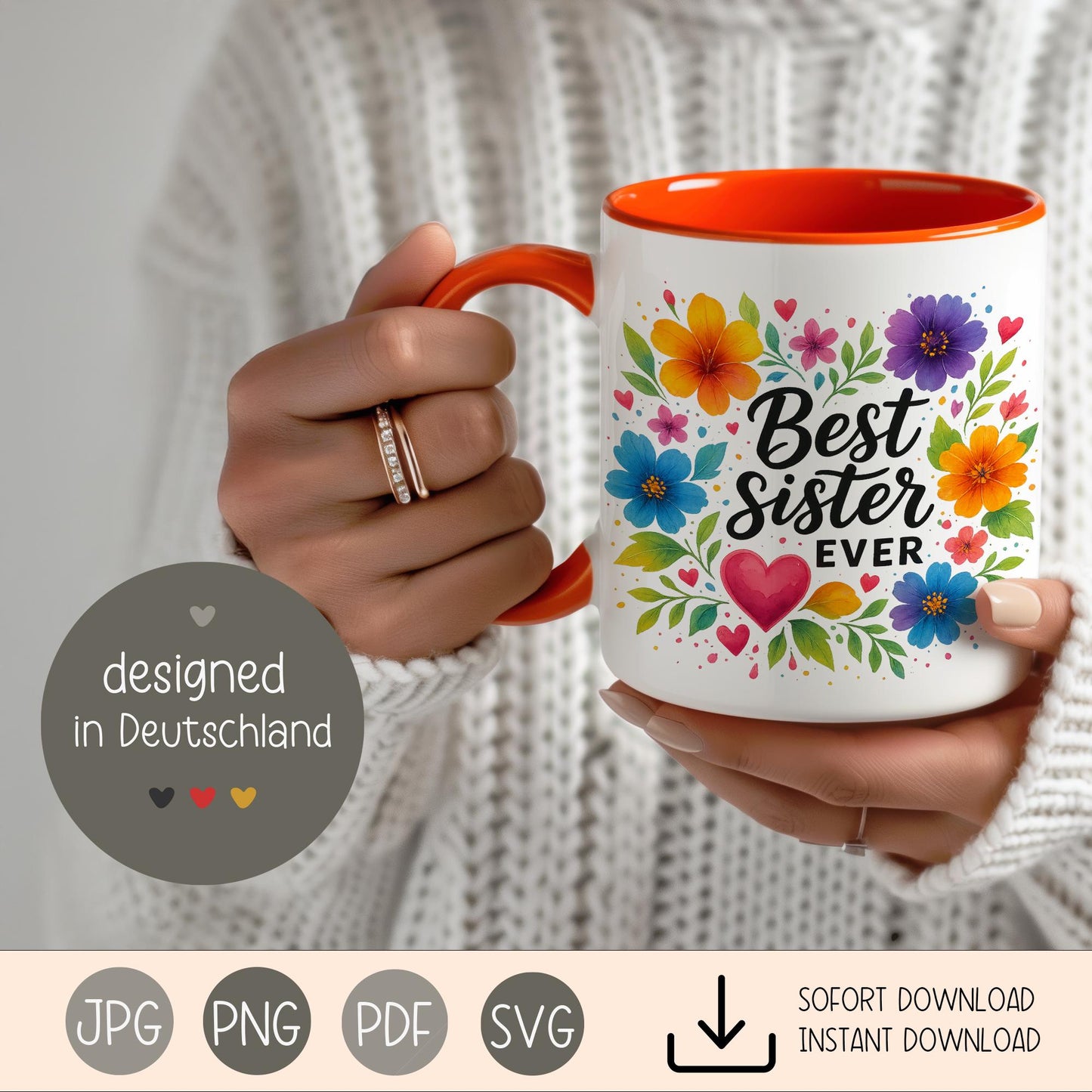 Tassenvorlage 10 oz - 11 oz - 12 oz - 15 oz - Best Sister Ever - Tassenvorlage - Sublimation - PNG - Geschenk - Tasse - Name - Canva kleinebuchstaben