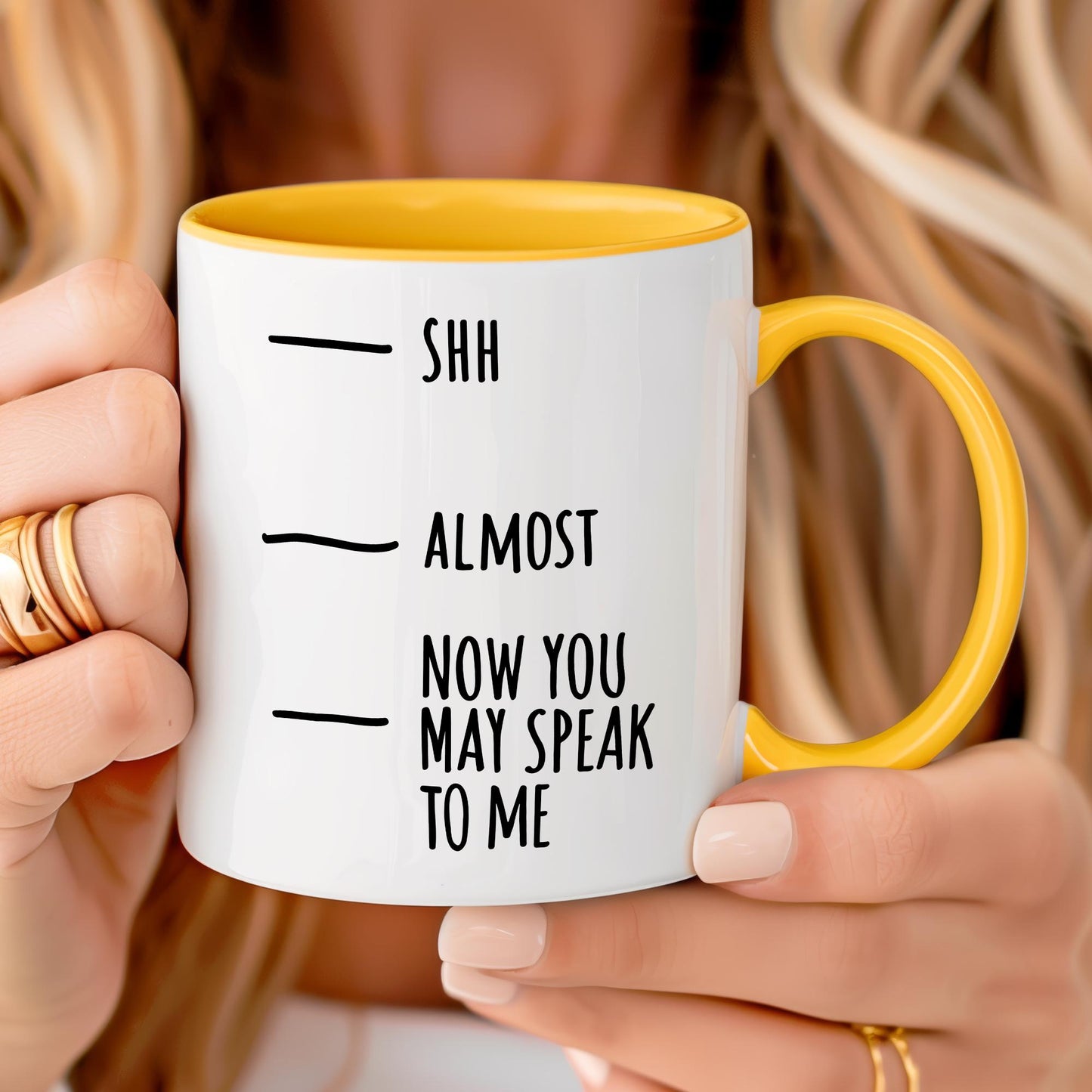 Lustige Sublimation Panorama-Tassenvorlage Spruch – "Shh, Almost, Now You May Speak To Me" – für 11 OZ, 12 OZ, 15 OZ, 325ml Tasse Becher kleinebuchstaben