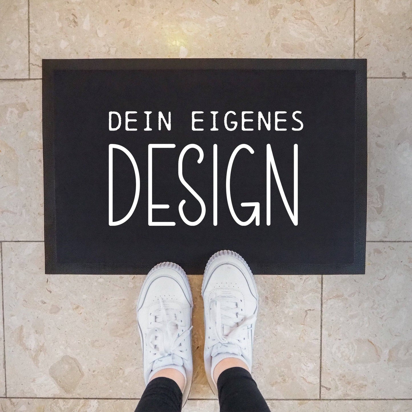 Personalisierte Fußmatte mit Name & Foto -Eigene Fußmatte erstellen - Selbst gestalten nach Wunsch - Individuelle Fußmatten - 60x40 cm kleinebuchstaben