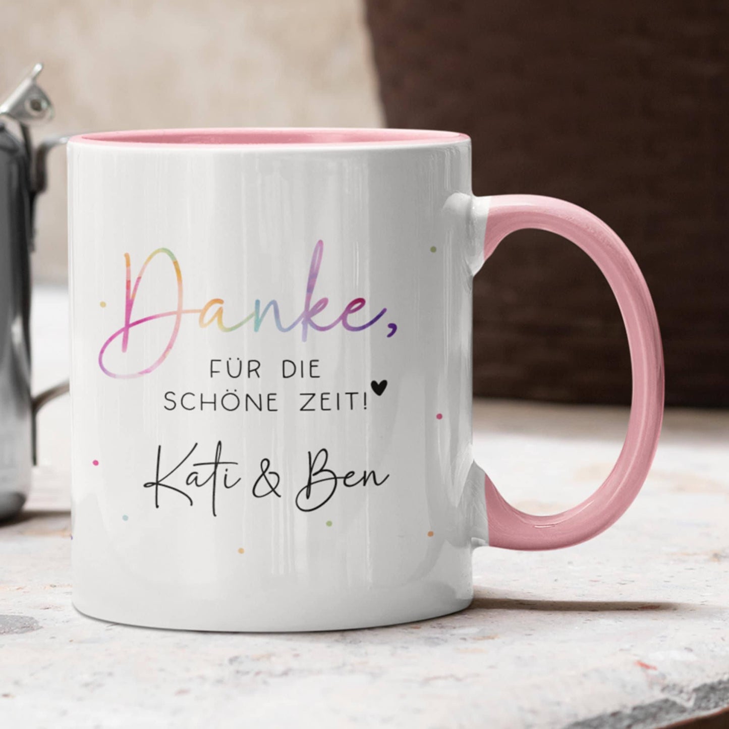 Personalisierte Tasse "Danke für die Schöne Zeit" - Geschenk zum Abschied Kollege Lehrerin Kollegin Freundin Abschiedsgeschenk Jobwechsel kleinebuchstaben