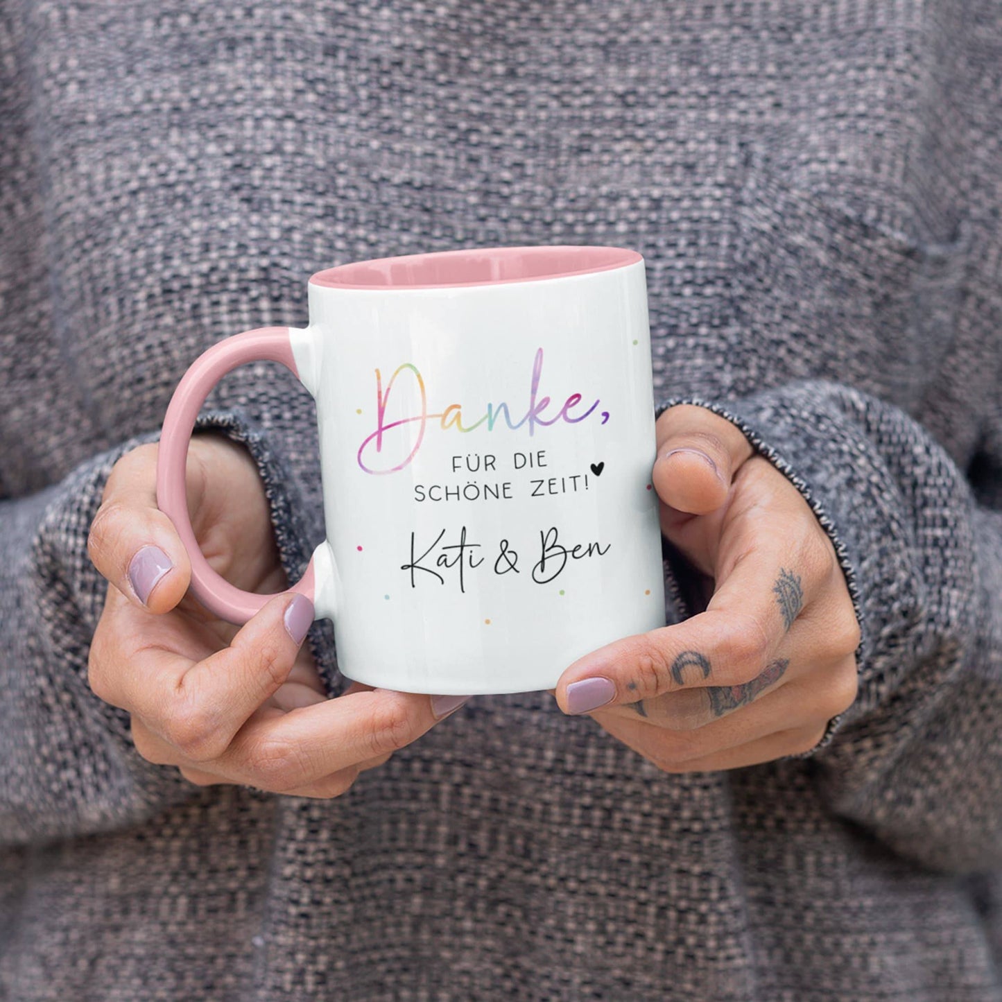Personalisierte Tasse "Danke für die Schöne Zeit" - Geschenk zum Abschied Kollege Lehrerin Kollegin Freundin Abschiedsgeschenk Jobwechsel kleinebuchstaben
