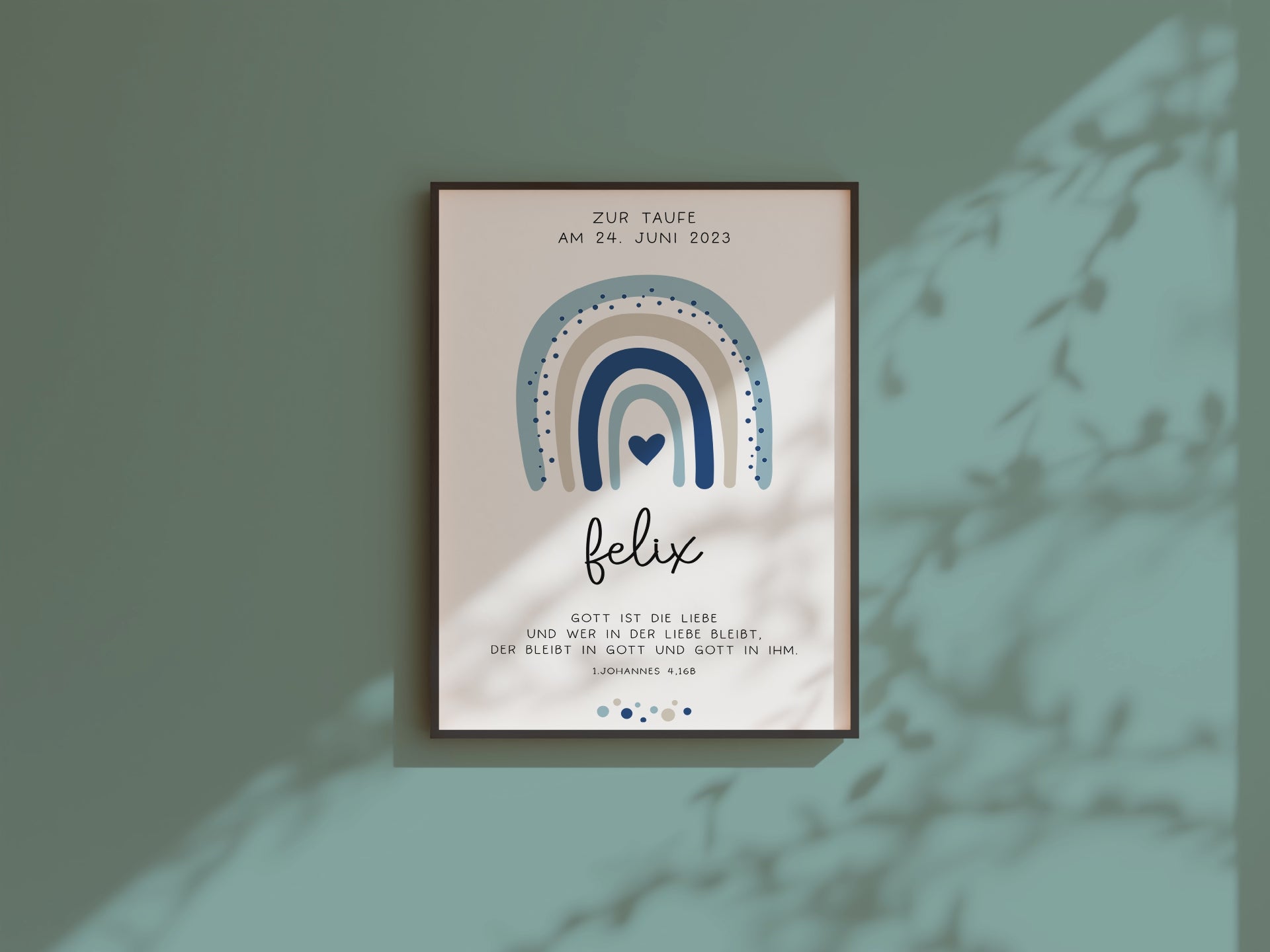Taufgeschenk Taufe Poster personalisiert Patenkind Regenbogen Junge mit Namen- Geschenke Taufpate Patengeschenk Patenonkel Patentante Spruch kleinebuchstaben