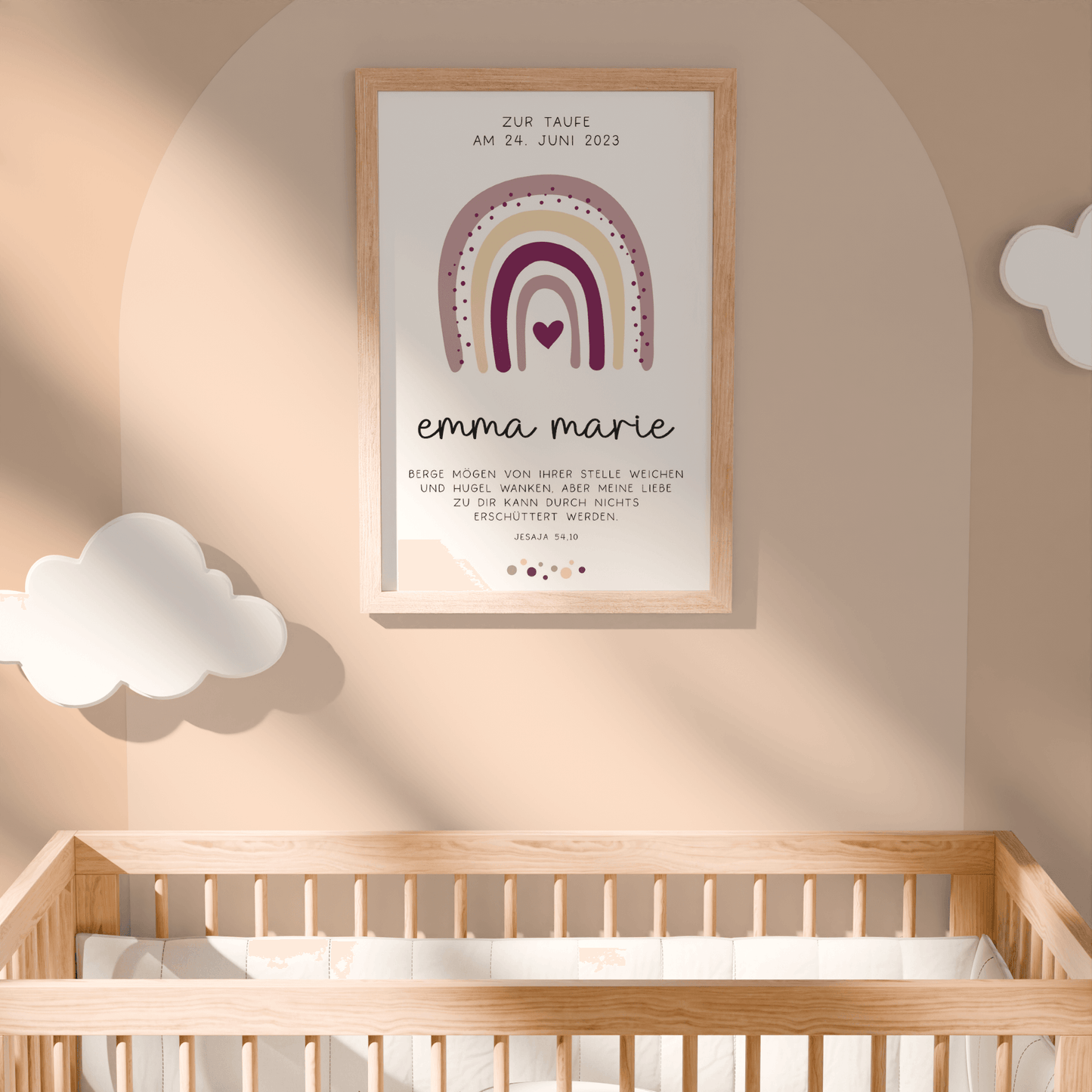 Taufgeschenk Taufe Poster personalisiert Patenkind Regenbogen Mädchen Urkunde Geschenke Taufpate Patengeschenk Patenonkel Patentante Spruch kleinebuchstaben