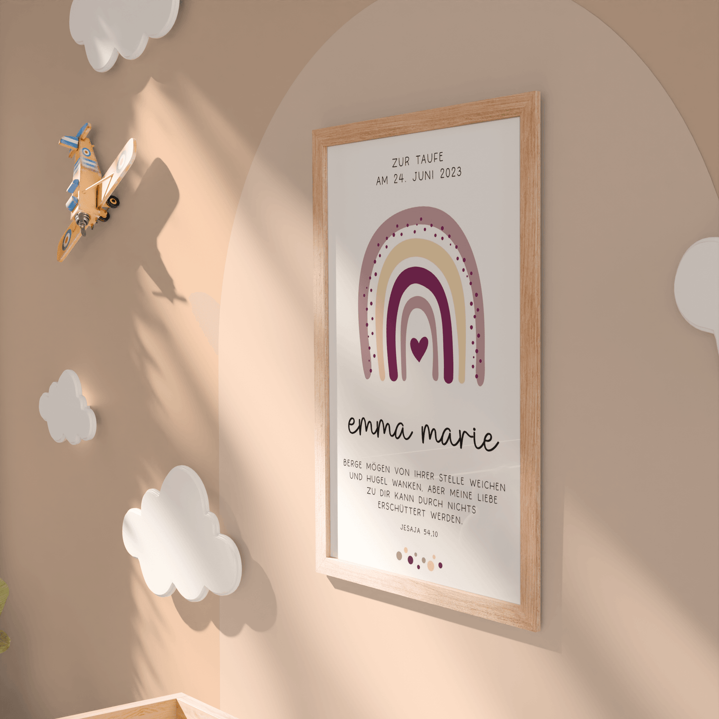 Taufgeschenk Taufe Poster personalisiert Patenkind Regenbogen Mädchen Urkunde Geschenke Taufpate Patengeschenk Patenonkel Patentante Spruch kleinebuchstaben