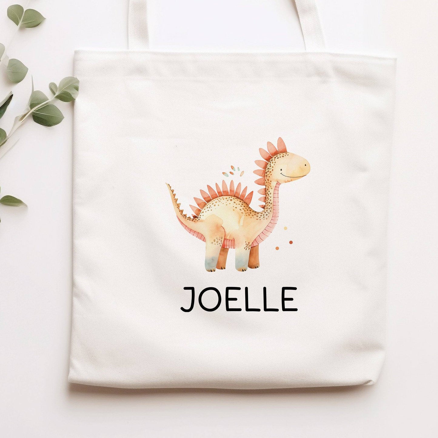 Tasche Dinosaurier Dino Stofftasche Stegosaurus personalisiert Kinder-Beutel als Sporttasche, Wechselwäsche, Stoffbeutel Kita, KIGA & Schule kleinebuchstaben