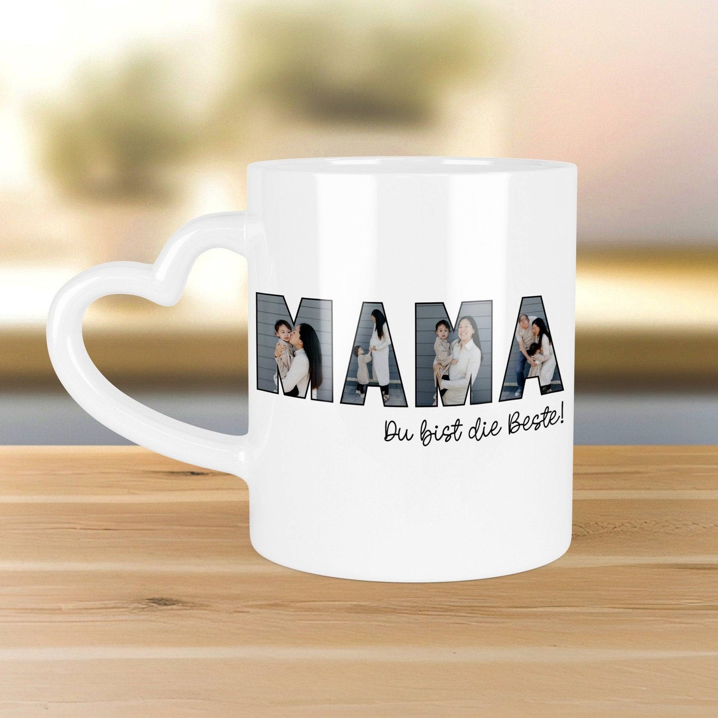 Tasse Muttertag Fototasse personalisiert zum Vatertag - Fototasse mit eigenen Bildern selbst gestalten - Beste Mama, Mutter, Geschenk kleinebuchstaben