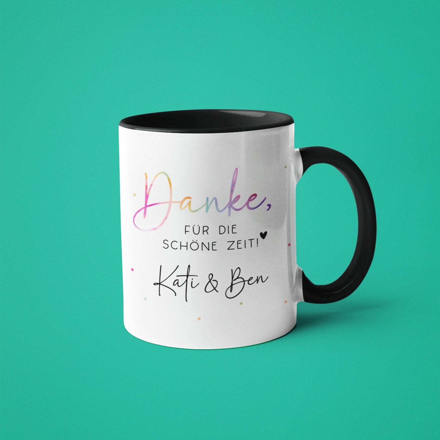 Tasse Personalisiert "Danke für die Schöne Zeit" - Geschenk zum Abschied Kollege Lehrerin Kollegin Freundin Abschiedsgeschenk Jobwechsel kleinebuchstaben