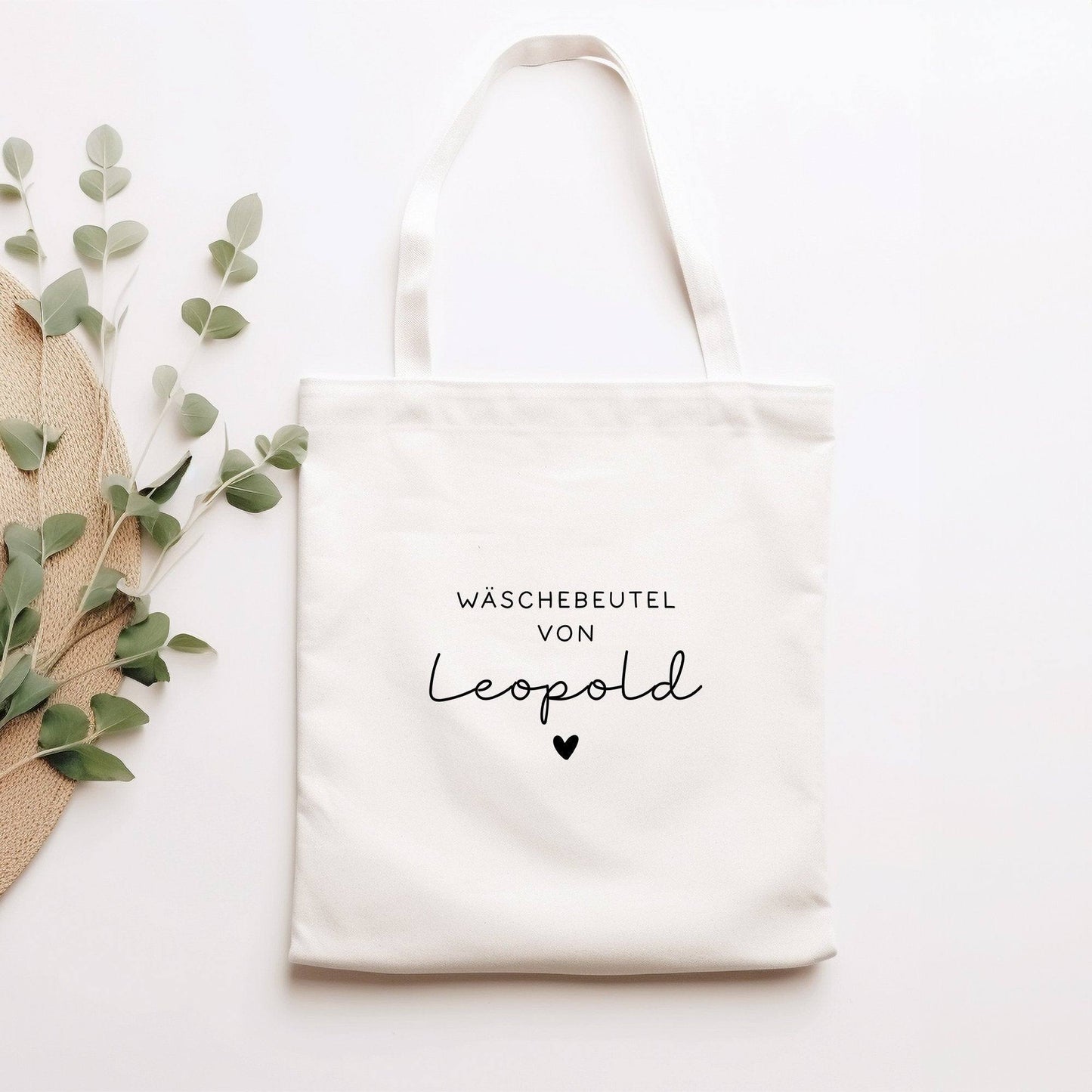Wäschebeutel für die Kita mit Namen - Wechselwäsche-Tasche - Stoffbeutel - Personalisiert mit Namen - Tragetasche - Henkeltasche kleinebuchstaben