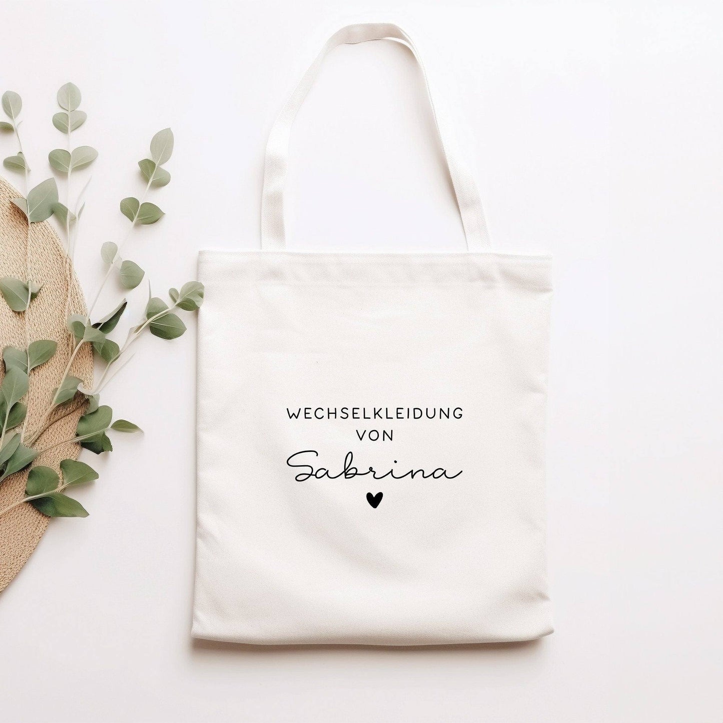 Wechselkleidung-Beutel für die Kita mit Namen - Wechselwäsche-Tasche - Stoffbeutel - Personalisiert mit Namen - Tragetasche - Henkeltasche kleinebuchstaben