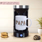 Vatertag Foto Tasse Papa Name mit Fotos personalisiert - mit eigenen Bildern selbst gestalten - Bester Papa, Vater, Dad Geschenk als Vatertagsgeschenk Geburtstag - Weiß  kleinebuchstaben   