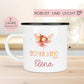 Ballerina Kindertasse Schulanfang  Schulkind 2024 Fee Name Emaille Tasse Kind Kindergeschirr personalisiert Kinder Geschenk  kleinebuchstaben   