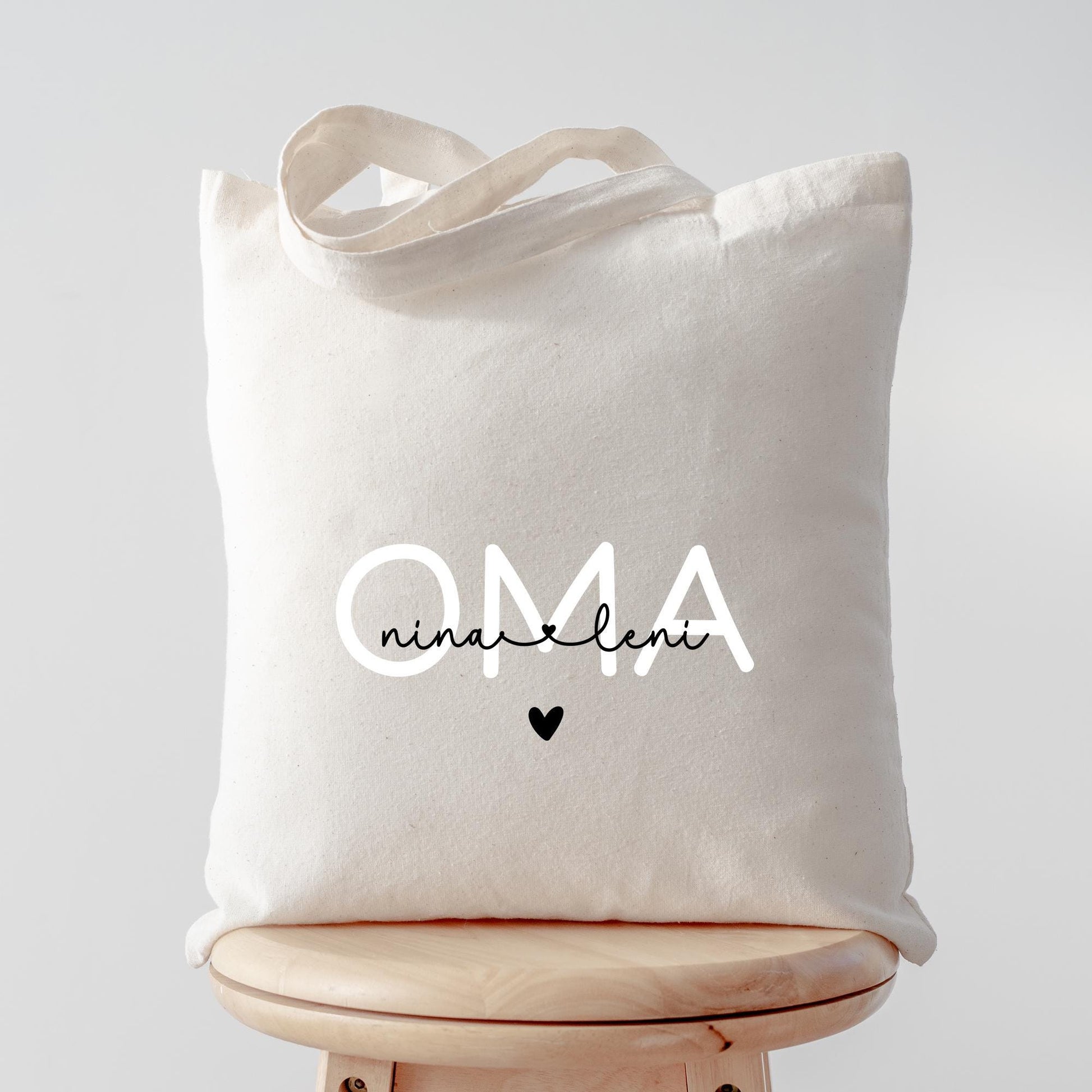 Baumwolltasche Oma Personalisiert Wunschnamen - Baumwolle Shopper - Stofftasche - Weihnachten -   Shopper - Baumwollbeutel - Einkaufstasche  kleinebuchstaben   