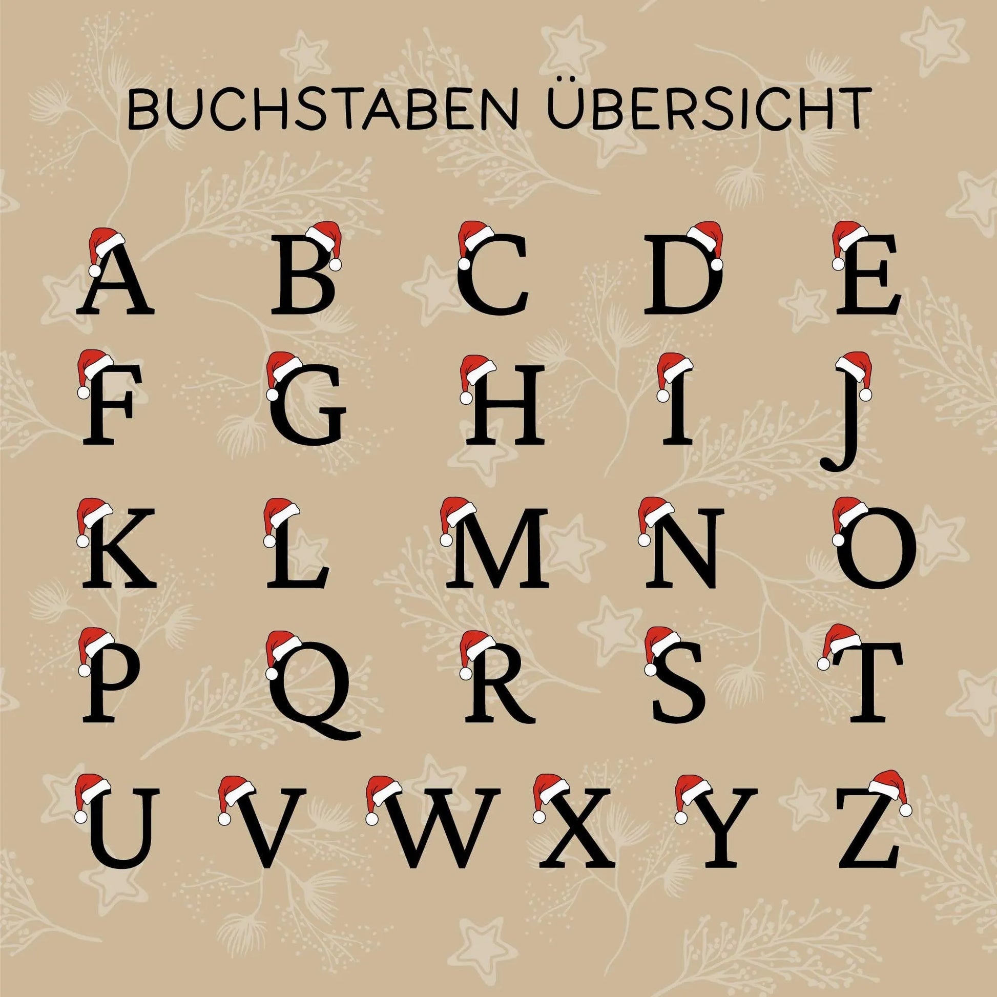 Emaille Tasse Weihnachten Personalisiert - Frohe Weihnachten - Merry Christmas - mit Anfangsbuchstabe und Wunschnamen - Nikolaus - Monogramm  kleinebuchstaben   