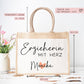 Erzieherin mit Herz - Personalisierte Tasche Jute - Geschenk Juteasche Abschiedsgeschenk Schule Kindergarten - Beste Erzieherin Wunschtext  kleinebuchstaben   