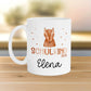 Kindertasse Schulkind 2024 Fuchs Name Tasse Kind Kindergeschirr personalisiert Kinder Geschenk Kakao Becher Einschulung  kleinebuchstaben   