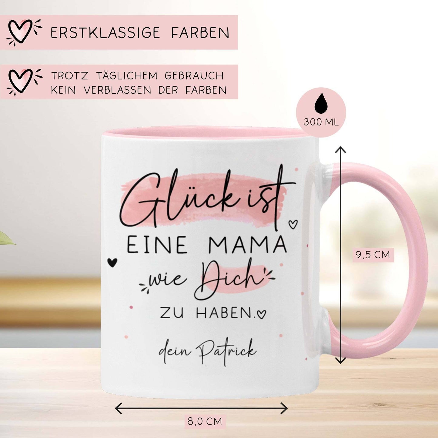 Personalisierte Tasse Muttertag - Glück ist eine Mama wie Dich zu haben  kleinebuchstaben   