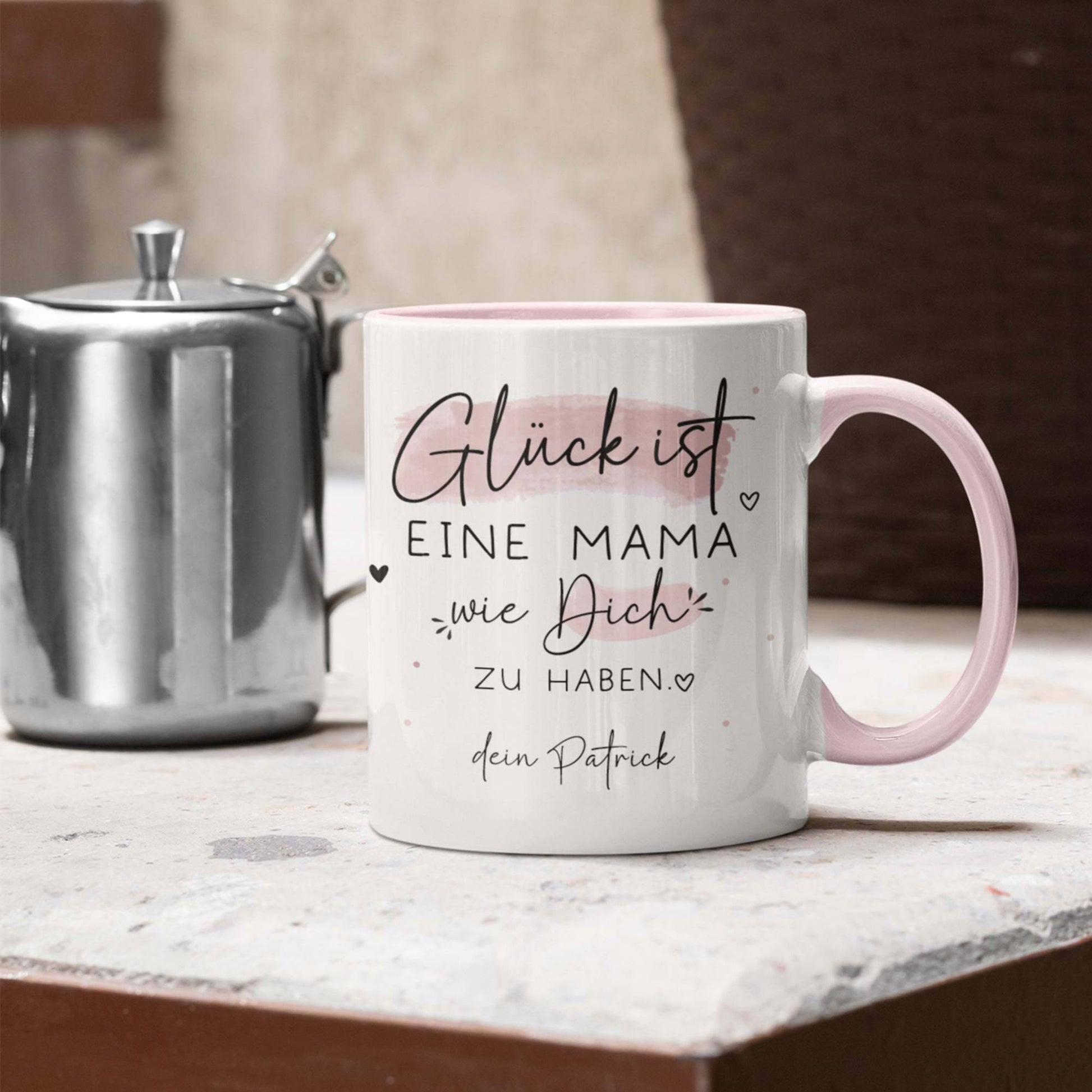 Personalisierte Tasse Muttertag - Glück ist eine Mama wie Dich zu haben  kleinebuchstaben   