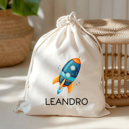 Rakete Stoffbeutel Turnbeutel Rucksack Sportbeutel Gymsack Kindergartentasche Schule Kindergarten Weltraum - Weihnachten oder Geburtstag -04  kleinebuchstaben Rakete 04 Turnbeutel 