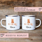 Schulanfang  Kindertasse Schulkind Fuchs Name Emaille Tasse Kind Kindergeschirr personalisiert Kinder Geschenk Geburtstagsgeschenk  kleinebuchstaben   