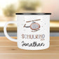 Schulanfang Kindertasse Schulkind mit Hubschrauber-Motiv - personalisierte Emaille-Tasse mit Namen - ideales Kindergeschirr  kleinebuchstaben   