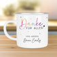 Abschiedsgeschenk Erzieherin Geschenk Abschiedsgeschenk Lehrerin Dankeschön Geschenk Tasse - Danke für alles - Emaille Tasse Becher  kleinebuchstaben Danke für alles Silber 