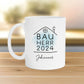 Bauherr Tasse Personalisiert 2024 Name, Richtfest Geschenk, Becher Geschenke zum Richtfest, Geschenkideen zum Hausbau Einweihung Hausbauer -330ml  kleinebuchstaben   