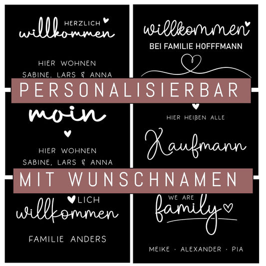 Fußmatte Personalisiert Namen Fussmatte und Schmutzfangmatte Türmatte Teppich Geschenk Hochzeit Familie  Herzlich Willkommen Moin Name  kleinebuchstaben   