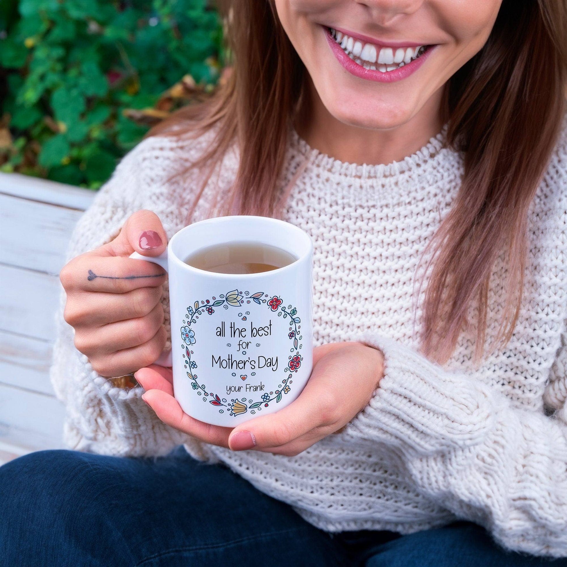 Personalized mug for Mother's Day with your own name - motif: Happy Mother's Day - coffee mug - tea mug - gift for mom  kleinebuchstaben   