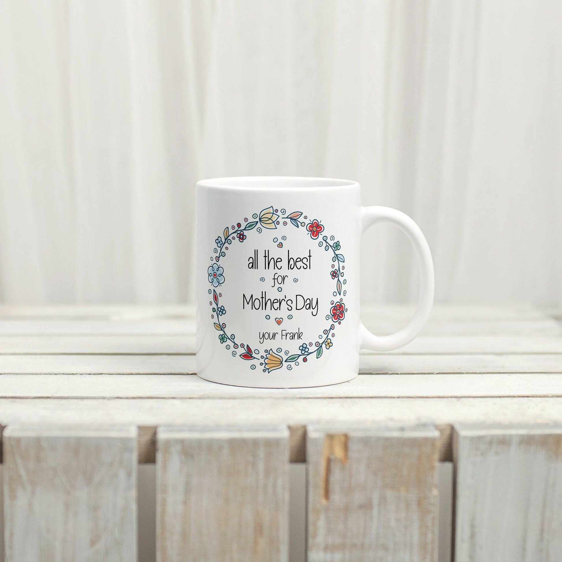 Personalized mug for Mother's Day with your own name - motif: Happy Mother's Day - coffee mug - tea mug - gift for mom  kleinebuchstaben   