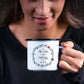 Personalisierte Tasse Emaille Becher Geschenk zum Muttertag. Motiv: Alles liebe zum Muttertag mit Wunschnamen. Beidseitiger Druck. Blumen  kleinebuchstaben   