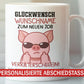 Personalisierte Tasse mit Spruch: Glückwunsch zum neuen Job Verräter! - Abschiedsgeschenk Kollegen - Kaffeetasse Sparschwein  kleinebuchstaben   