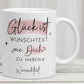 Handgefertigte Personalisierte "Glück ist..." - Tasse komplett mit Wunschtext und Wunschname. Zum Geburtstag, Muttertag, Ostern, Weihnachten  kleinebuchstaben   