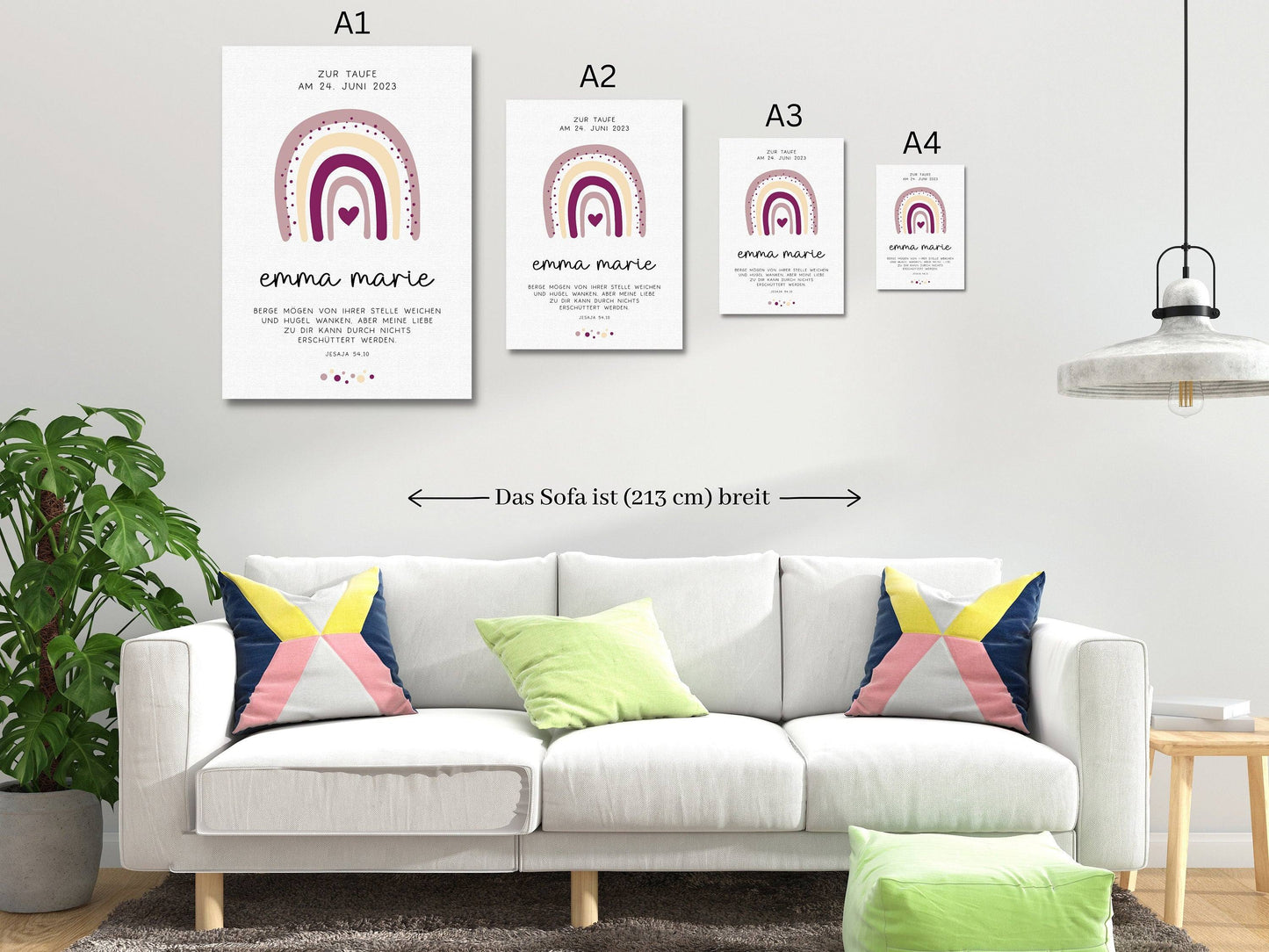 Taufgeschenk Taufe Poster personalisiert Patenkind Regenbogen Mädchen Urkunde Geschenke Taufpate Patengeschenk Patenonkel Patentante Spruch  kleinebuchstaben   